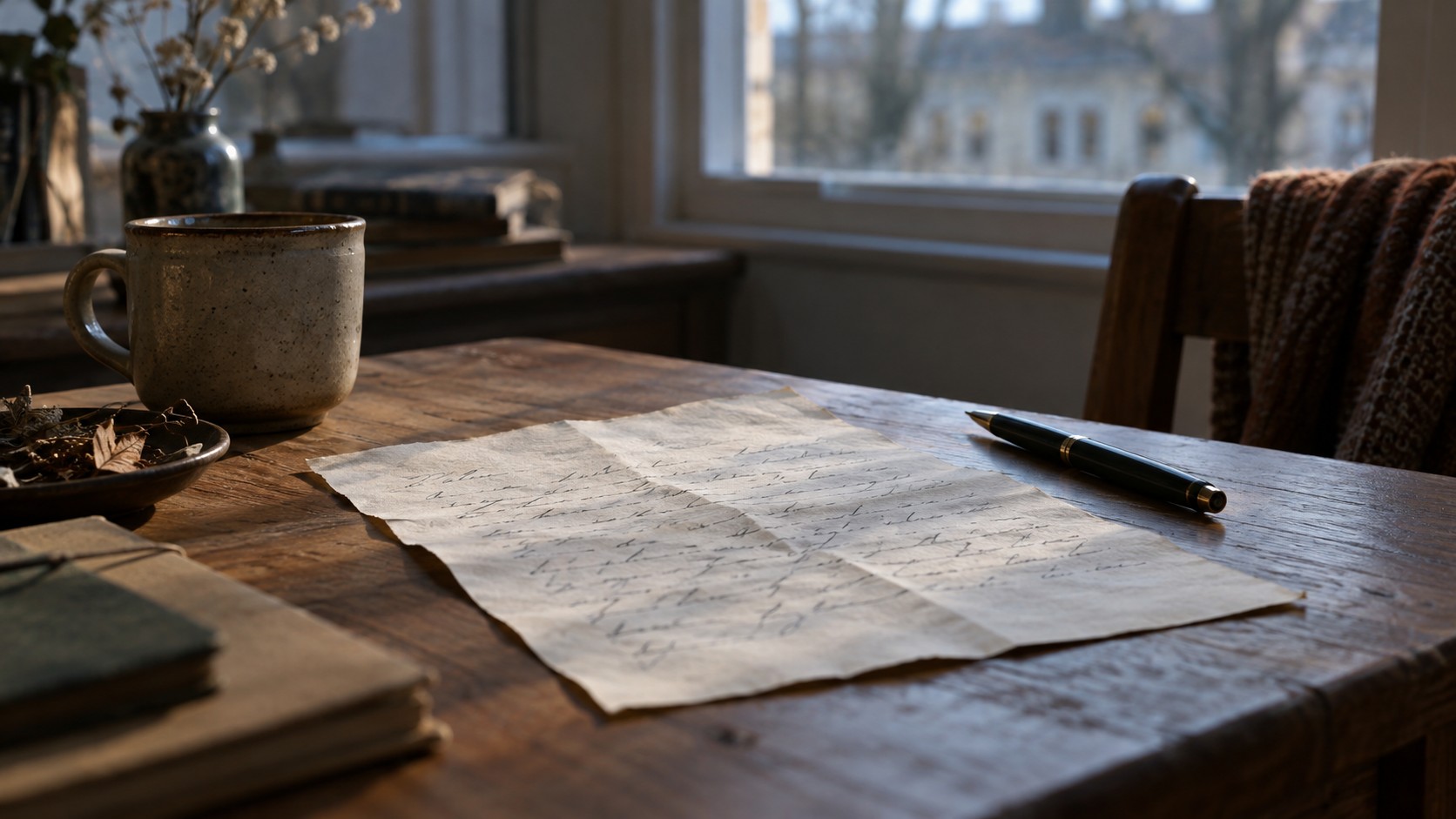 Persoonlijke brief op een tafel